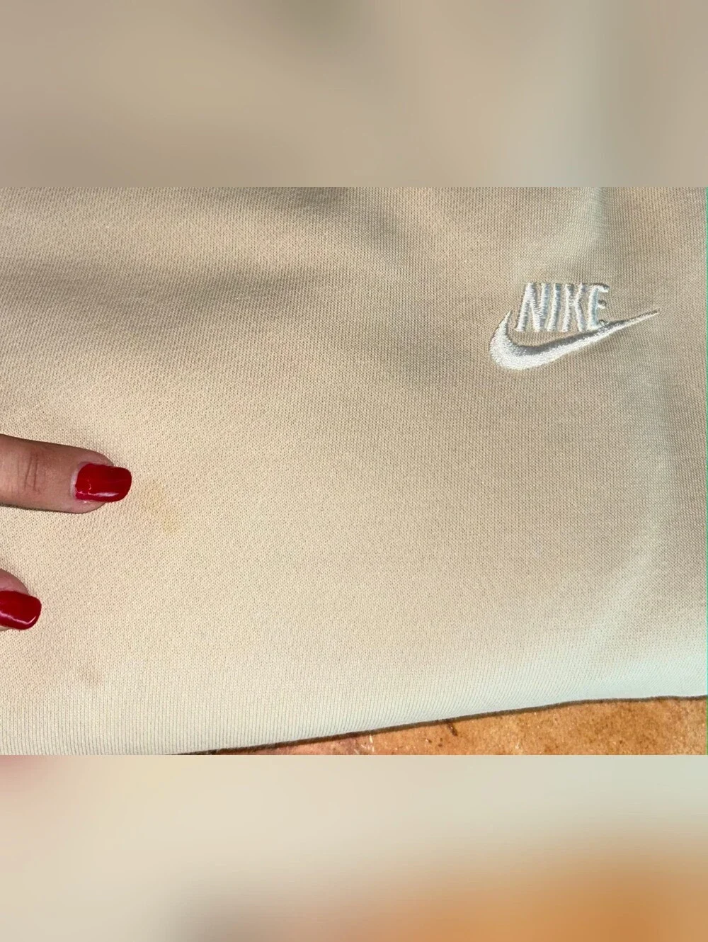 Nike Kids Cream Sweatpants with Elastic Waist Size Kids L
